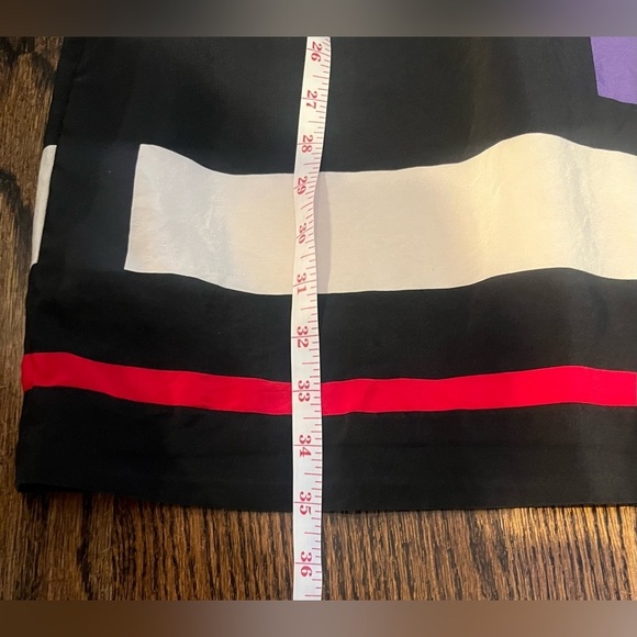 Ellen Tracy True Vintage Y2K color block 100% silk dress size 6 black red - Picture 6 of 6